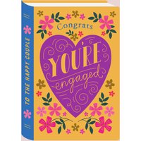 Moonpig Bold Illustrated To The Happy Couple You're Engaged Book Congratulations Card