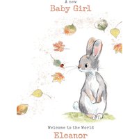 Moonpig Sweet Autumnal Rabbit And Ladybird Welcome To The World New Baby Card