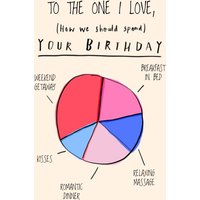 Moonpig To The One I Love, How We Should Spend Your Birthday Pie Chart Personalised Card
