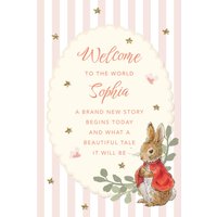Beatrix Potter Welcome To The World Flopsy Illustrated New Baby Card