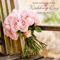 Moonpig Bunch Of Roses Personalised With Love On Your Wedding Day Card