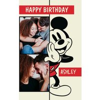Disney Mickey Mouse Illustrated Photo Upload Birthday Card
