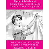 Moonpig Three Sheets To The Wind Energy Crisis Birthday Card