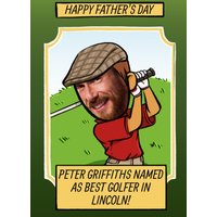 Moonpig Personalised Best Golfer Happy Father's Day Face Photo Card