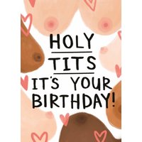 Scribbler Hold Tits It's Your Birthday Illustrated Boobs Card