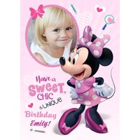 Disney Minnie Mouse Photo Upload Birthday Card