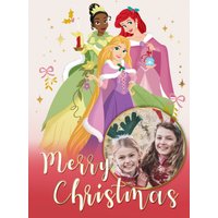 Disney Princesses Tiana, Ariel And Aurora Photo Upload Christmas Card