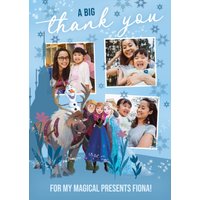 Elsa Sven Olaf Kristof And Anna Disney Frozen Photo Upload Thank You Card