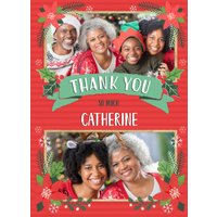 Moonpig Folk Flowers Photo Upload Christmas Thank You Card