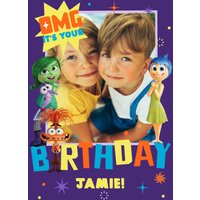 Disney Inside Out Photo Upload Omg It's Your Birthday Card