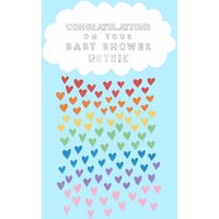 Other Katy Welsh Illustration Of Cloud Raining Hearts Personalised Congratulations On Your Baby Shower Car