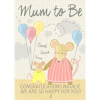 Moonpig Squeak Squeak Mum And Baby Mouse Personalised Mum To Be Card