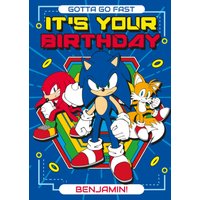 Sonic The Hedgehog Gotta Go Fast It's Your Birthday Illustrated Card