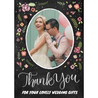 Moonpig Colourful Flowers Wedding Thank You Photo Card
