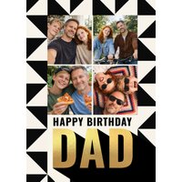 Moonpig Happy Birthday Dad Gold Typography Photo Upload Card