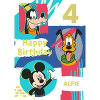 Mickey Mouse Disney Mickey And Friends Personalised Birthday Card