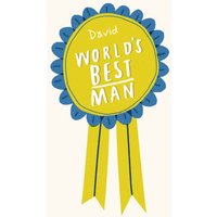 Moonpig World's Best Man Rosette Personalised Greetings Card