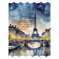 Moonpig Delicate To The One I Love More Than All The Stars In The Sky Watercolour Birthday Annversary Card