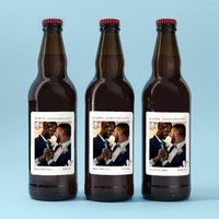Best Of British Beer Personalised Happy Anniversary Lager Trio 3X500Ml