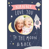 Moonpig Nanny Love You To The Moon And Back Mother's Day Photo Postard