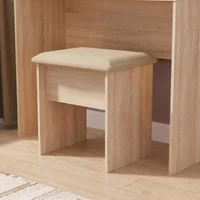View Avon padded dressing stool - oak View Avon padded dressing stool - oak