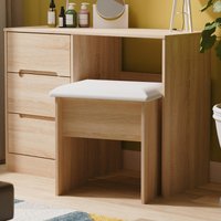 View Monaco dressing stool - padded - oak View Monaco dressing stool - padded - oak