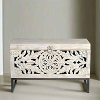 Click to view product details and reviews for Quintana Storage Trunk Washed Carved Mango Wood. Click to view product details and reviews for Quintana Storage Trunk Washed Carved Mango Wood.
