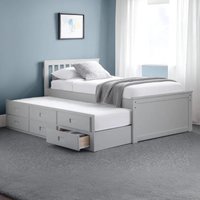 View Maisie bed with underbed drawer - light grey View Maisie bed with underbed drawer - light grey