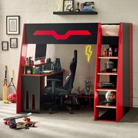 View Eagle gaming highsleeper bunk bed - black and red View Eagle gaming highsleeper bunk bed - black and red