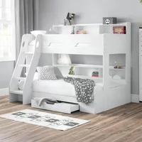 Click to view product details and reviews for Orion Triple Sleeper Bed White. Click to view product details and reviews for Orion Triple Sleeper Bed White.