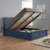 View Phoenix ottoman storage bed - 4ft small double - navy blue View Phoenix ottoman storage bed - 4ft small double - navy blue