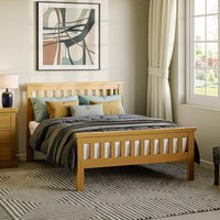 View Churchill waxed pine slatted bed - sizes available View Churchill waxed pine slatted bed - sizes available