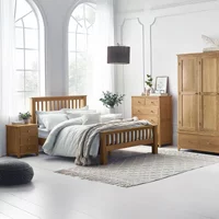 Click to view product details and reviews for Mallory Slatted Bed Oak Sizes Available. Click to view product details and reviews for Mallory Slatted Bed Oak Sizes Available.