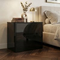 Click to view product details and reviews for Monaco Bedside Cabinet Wide 2 Drawer Black Gloss. Click to view product details and reviews for Monaco Bedside Cabinet Wide 2 Drawer Black Gloss.