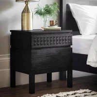 Click to view product details and reviews for Clearance Boho Boutique Bedside Cabinet 2 Drawer Black Mango Wood A602. Click to view product details and reviews for Clearance Boho Boutique Bedside Cabinet 2 Drawer Black Mango Wood A602.