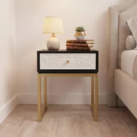 View Dumas bedside table - 1 drawer - square - black and white View Dumas bedside table - 1 drawer - square - black and white