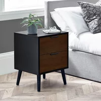 Click to view product details and reviews for Alba Black And Walnut Bedside Cabinet 2 Drawer. Click to view product details and reviews for Alba Black And Walnut Bedside Cabinet 2 Drawer.