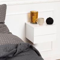 View Avignon bedside table - floating - 2 drawer - white View Avignon bedside table - floating - 2 drawer - white