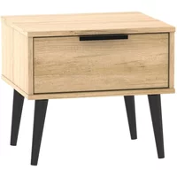 View Hong kong bedside table - 1 drawer - with wooden legs - oak View Hong kong bedside table - 1 drawer - with wooden legs - oak