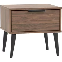 View Hong kong bedside table - 1 drawer - with wooden legs - walnut View Hong kong bedside table - 1 drawer - with wooden legs - walnut