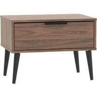View Hong kong bedside table - 1 drawer - wide - with wooden legs - walnut View Hong kong bedside table - 1 drawer - wide - with wooden legs - walnut