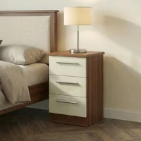 Click to view product details and reviews for Knightsbridge Bedside Cabinet 3 Drawer Cream Gloss And Walnut. Click to view product details and reviews for Knightsbridge Bedside Cabinet 3 Drawer Cream Gloss And Walnut.