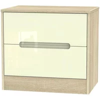 Click to view product details and reviews for Monaco Bedside Cabinet Wide 2 Drawer Cream Gloss And Oak. Click to view product details and reviews for Monaco Bedside Cabinet Wide 2 Drawer Cream Gloss And Oak.