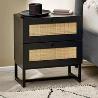 Click to view product details and reviews for Padstow Bedside Cabinet 2 Drawer Black And Rattan. Click to view product details and reviews for Padstow Bedside Cabinet 2 Drawer Black And Rattan.