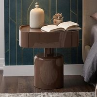 View Romee bedside table - 1 drawer - oval - chestnut View Romee bedside table - 1 drawer - oval - chestnut