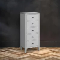 Click to view product details and reviews for Stowe Narrow Chest 5 Drawer Grey. Click to view product details and reviews for Stowe Narrow Chest 5 Drawer Grey.