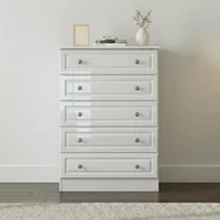 Click to view product details and reviews for Pembroke Chest 5 Drawer White Gloss. Click to view product details and reviews for Pembroke Chest 5 Drawer White Gloss.