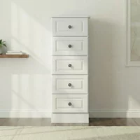 Click to view product details and reviews for Pembroke Chest Narrow 5 Drawer White. Click to view product details and reviews for Pembroke Chest Narrow 5 Drawer White.