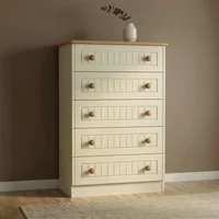 Click to view product details and reviews for Warwick Chest 5 Drawer Cream And Oak. Click to view product details and reviews for Warwick Chest 5 Drawer Cream And Oak.