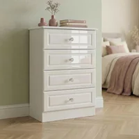 Click to view product details and reviews for Balmoral Chest 4 Drawer Midi White Gloss. Click to view product details and reviews for Balmoral Chest 4 Drawer Midi White Gloss.